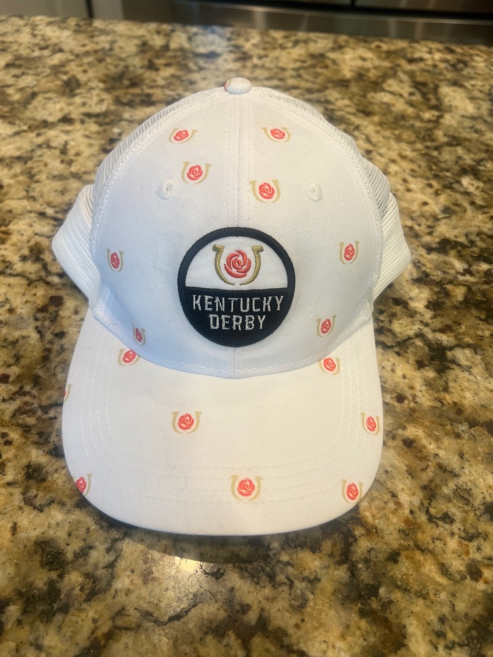 Kentucky Derby White Rose Logo Mesh Cap